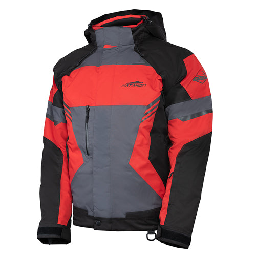 KATAHDIN GEAR DAGGER JACKET MENS, BLACK/GREY/RED - LARGE#mpn_84300604